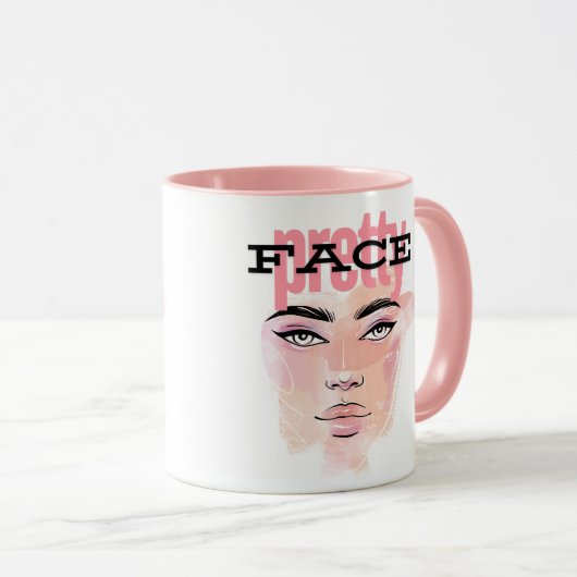 Abstrakte hübsche Gesichtskaffee-Tasse Tasse (VorderseiteRechts)
