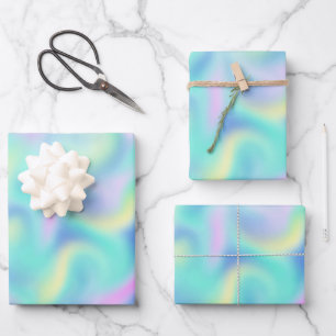 Abstrakte Hübsche Pastell-Wirbel Muster Geschenkpapier Set