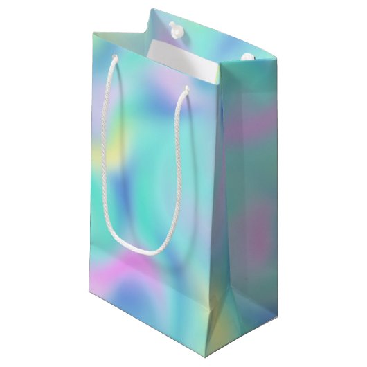 Abstrakte Hübsche Pastell-Wirbel Muster Kleine Geschenktüte (Vorderseite Schrägansicht)