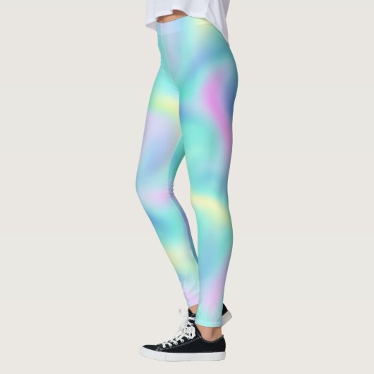 Abstrakte Hübsche Pastell-Wirbel Muster Leggings (Links)
