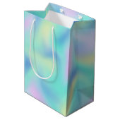Abstrakte Hübsche Pastell-Wirbel Muster Mittlere Geschenktüte (Rückseite Schrägansicht)