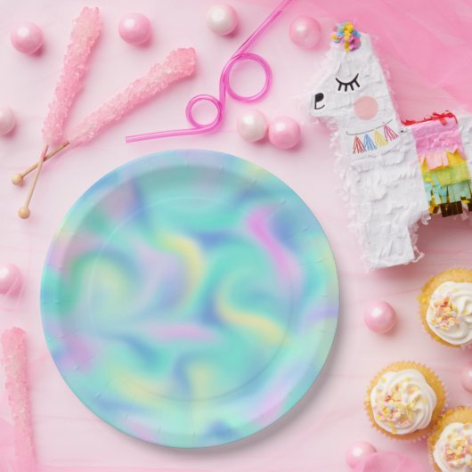 Abstrakte Hübsche Pastell-Wirbel Muster Pappteller (Party)