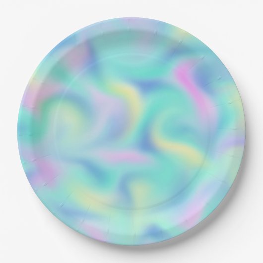 Abstrakte Hübsche Pastell-Wirbel Muster Pappteller (Vorderseite)