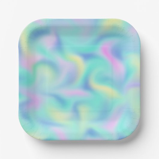 Abstrakte Hübsche Pastell-Wirbel Muster Pappteller (Vorderseite)