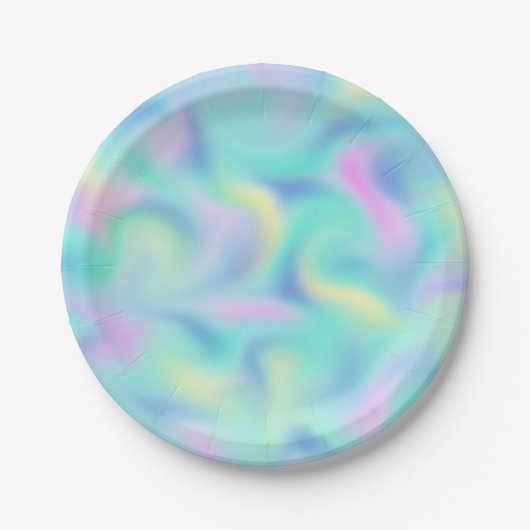 Abstrakte Hübsche Pastell-Wirbel Muster Pappteller (Vorderseite)