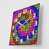 Abstrakte Hues Quadratische Wanduhr (Winkel)