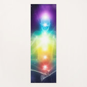 Abstrakte humanoide Lotus-Yoga-Pose mit Chakras Yogamatte (Vorderseite)