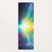 Abstrakte humanoide Lotus-Yoga-Pose mit Chakras Yogamatte (Rückseite)