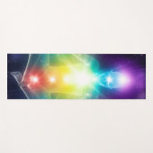 Abstrakte humanoide Lotus-Yoga-Pose mit Chakras Yogamatte (Vorderseite (Horizontal))