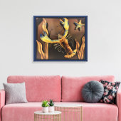 Abstrakte Hummerkunst (blauer Hintergrund) Leinwanddruck (Insitu (Wohnzimmer))