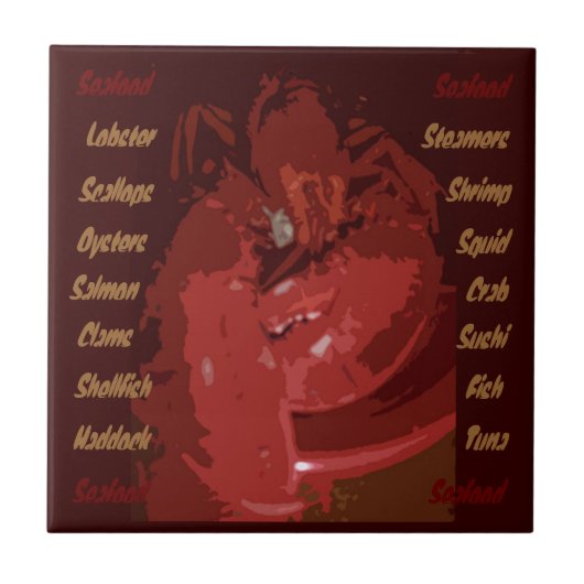 Abstrakte Hummerplatte Fliese (Vorderseite)