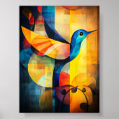 Abstrakte Hummingbird Art - Geometric Bird Poster (Vorne)