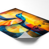 Abstrakte Hummingbird Art - Geometric Bird Poster (Ecke)