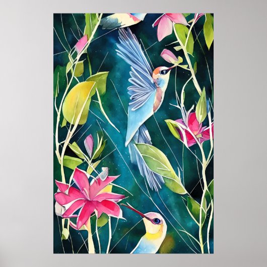Abstrakte Hummingbird Mendrisiotto Poster (Vorne)