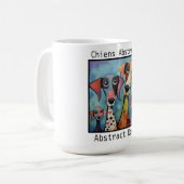 Abstrakte Hunde blau Kaffeetasse (Vorderseite Links)