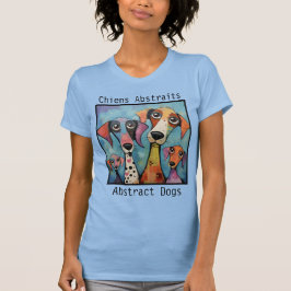Abstrakte Hunde blau T-Shirt