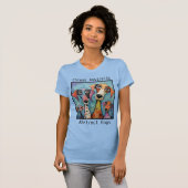 Abstrakte Hunde blau T-Shirt (Vorne ganz)