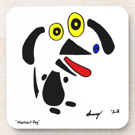 Abstrakte Hunde Untersetzer - Set von 6 Jahren (Vorderseite)