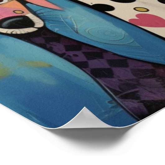 Abstrakte Hundefamilie Minimalistisch wunderschön Poster (Ecke)