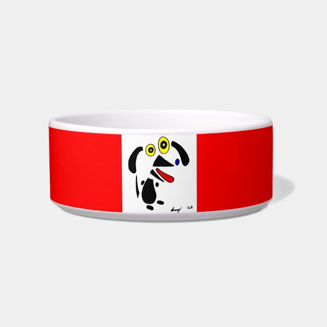 Abstrakte Hundefutter - Rot Napf (Vorderseite)