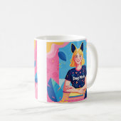 Abstrakte Hundemutter in Rosa Kaffeetasse (VorderseiteRechts)