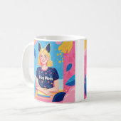 Abstrakte Hundemutter in Rosa Kaffeetasse (Vorderseite Links)