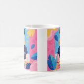 Abstrakte Hundemutter in Rosa Kaffeetasse (Mittel)
