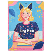 Abstrakte Hundemutter in Rosa Klemmbrett (Rückseite)