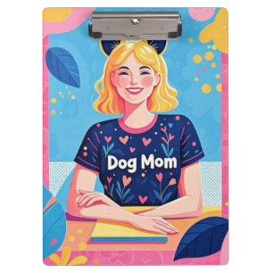 Abstrakte Hundemutter in Rosa Klemmbrett