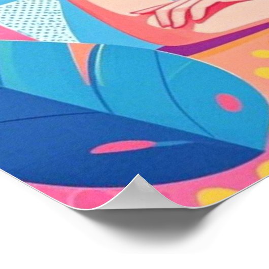 Abstrakte Hundemutter in Rosa Poster (Ecke)