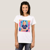 Abstrakte Hundemutter in Rosa T-Shirt (Vorne ganz)