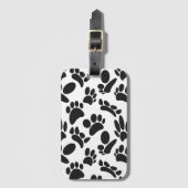 Abstrakte Hundeschleife in Schwarz und Weiß Gepäckanhänger (Vorderseite Vertikal)