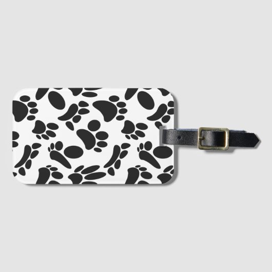 Abstrakte Hundeschleife in Schwarz und Weiß Gepäckanhänger (Vorderseite (Horizontal))