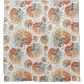 Abstrakte Hydrangea Blüten bei Herbstfarben Duschvorhang (Vorderseite)