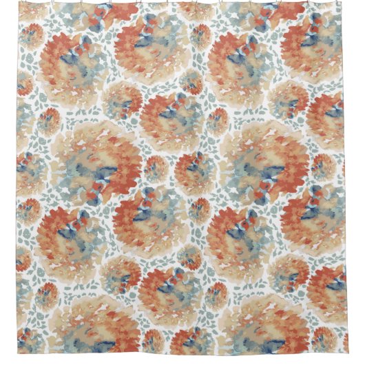 Abstrakte Hydrangea Blüten bei Herbstfarben Duschvorhang (Vorderseite)