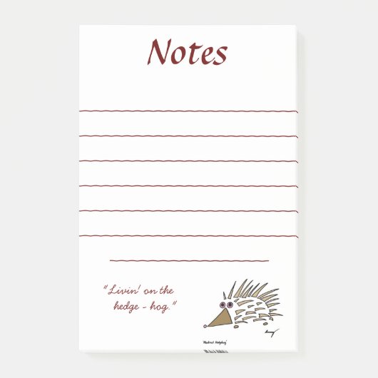 Abstrakte Igel Sticky Notes Post-it Klebezettel (Vorderseite)