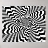 Abstrakte Illusion in Schwarz und Weiß Moderne Kun Poster (Vorne)