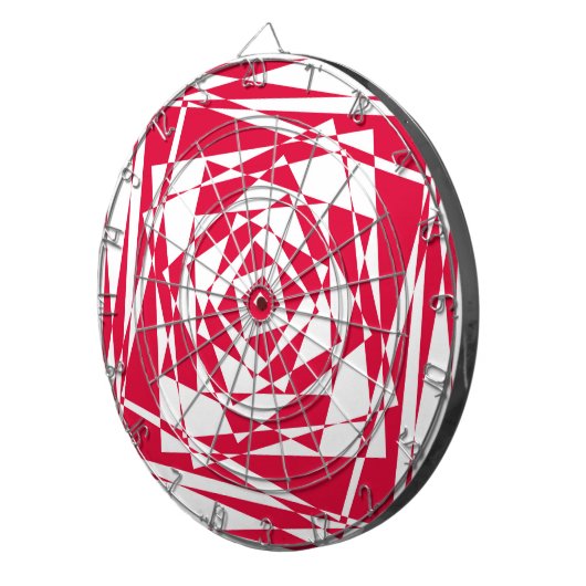Abstrakte Illusion in Weißrot Dartscheibe (Vorderseite rechts)