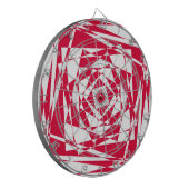 Abstrakte Illusion in Weißrot Dartscheibe (Vorderseite Links)