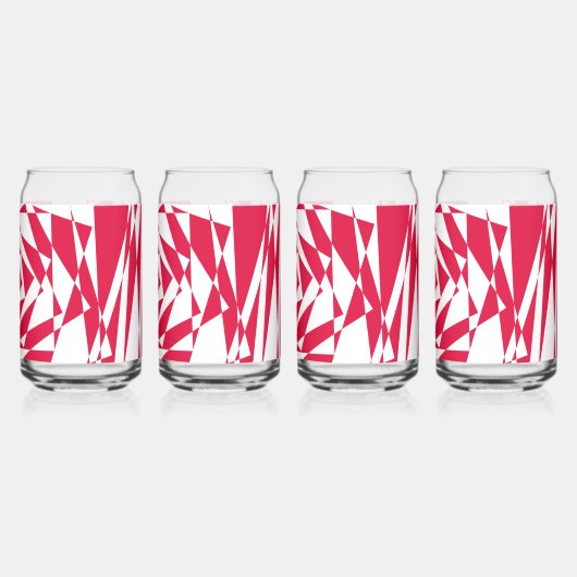 Abstrakte Illusion in Weißrot Dosenglas (Hinten)