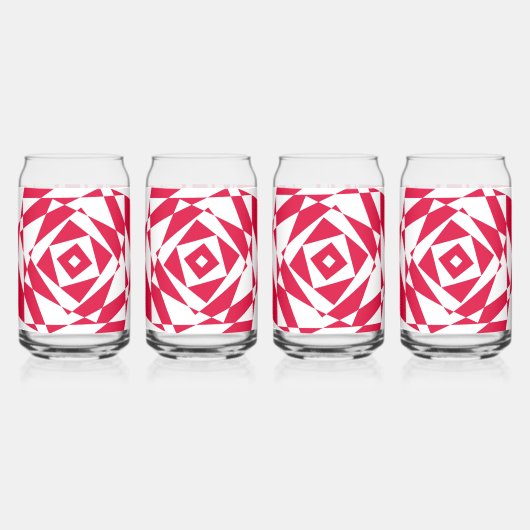 Abstrakte Illusion in Weißrot Dosenglas (Links)