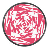 Abstrakte Illusion in Weißrot Eishockey Puck (Vorderseite)