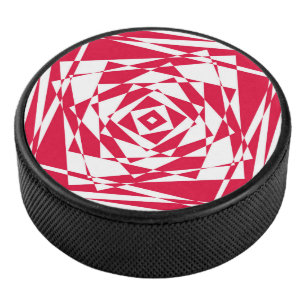 Abstrakte Illusion in Weißrot Eishockey Puck