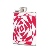 Abstrakte Illusion in Weißrot Flachmann (Links)