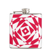 Abstrakte Illusion in Weißrot Flachmann (Vorderseite)