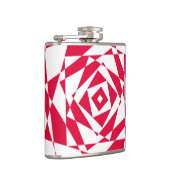 Abstrakte Illusion in Weißrot Flachmann (Rechts)