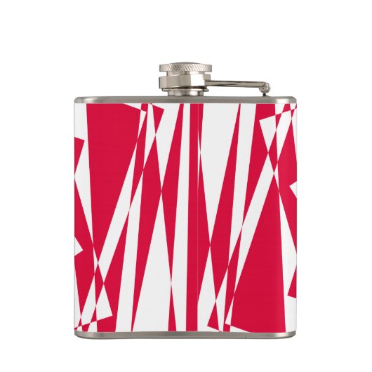 Abstrakte Illusion in Weißrot Flachmann (Rückseite)