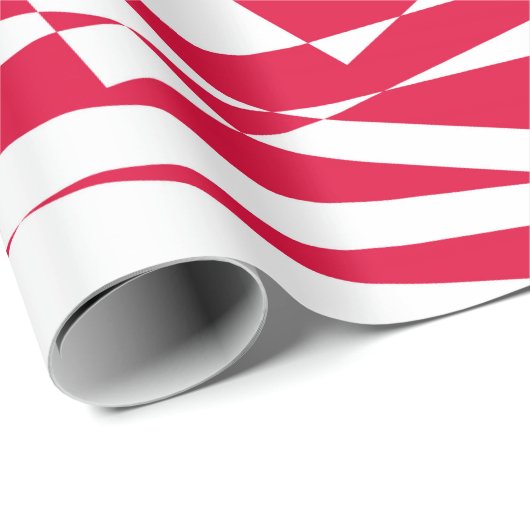 Abstrakte Illusion in Weißrot Geschenkpapier (Rolleneckpunkt)