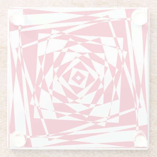 Abstrakte Illusion in Weißrot Glasuntersetzer (Rückseite)