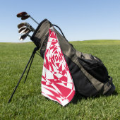 Abstrakte Illusion in Weißrot Golfhandtuch (Gras)